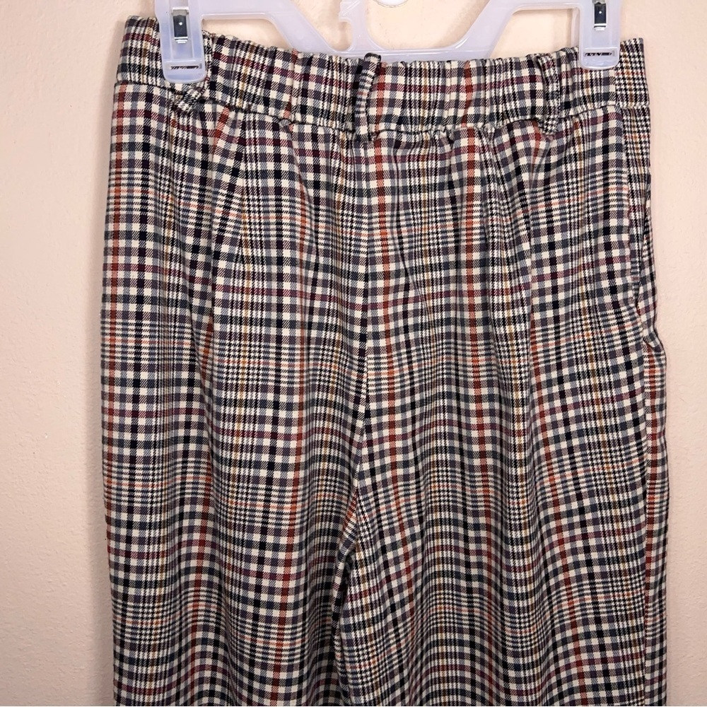 Medium Forever 21 Plaid Pants Wide Leg Black White Academia Belt Loops - Picture 7 of 12